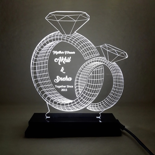 Buy Personalised Ring Couple Led Lamp
