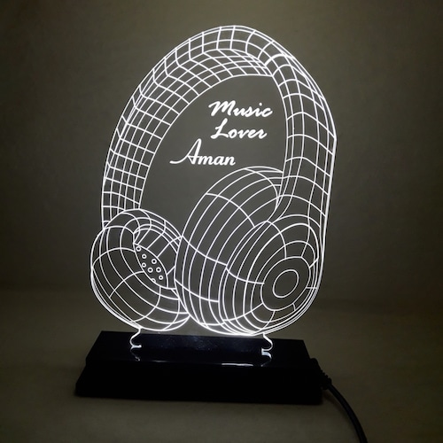 Buy Personalised Head Phones 3D Illusion Led Lamp Gift