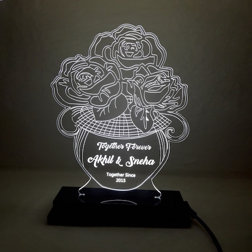 Buy Personalised Flower Pot 3D Illusion Led Lamp