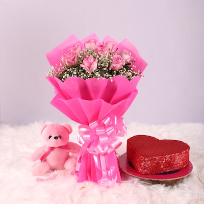 Pink Roses Gracefully Combo