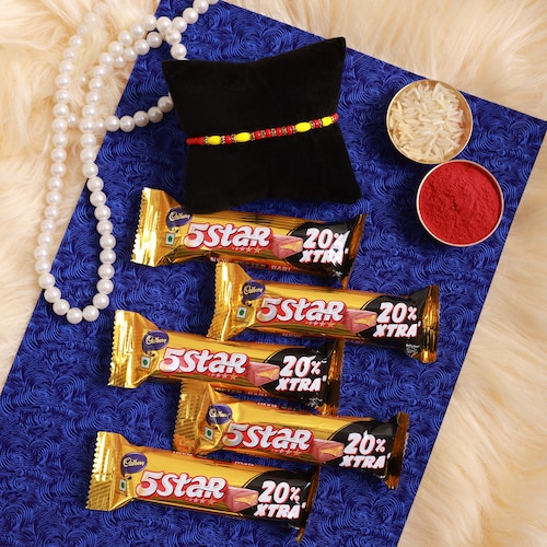 Buy Beads Rakhi With Chocolate Combo