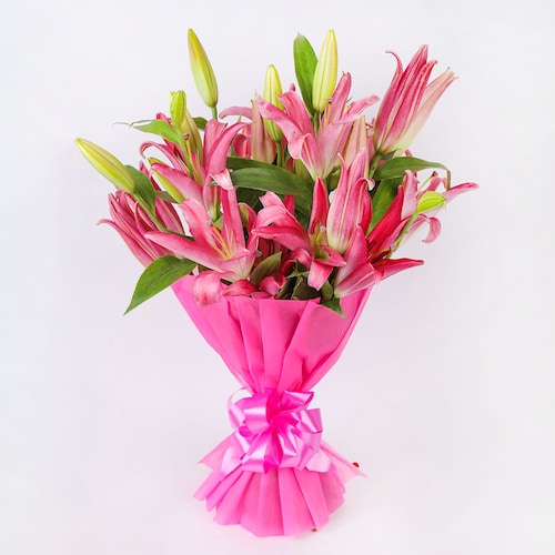 Buy Pink Lilies Bouquet