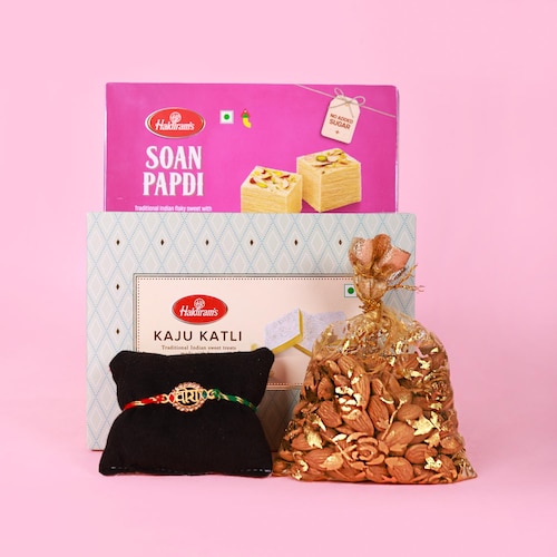 Buy Rakhi Dry Fruits And Sweets Hamper