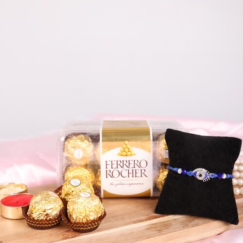 Buy Evil Eye Rakhi With Ferrero Combo