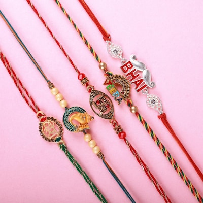 Designer Combo Of 5 Rakhis