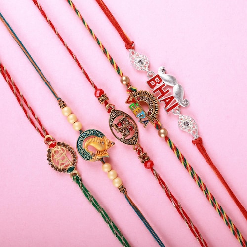 Buy Designer Combo Of 5 Rakhis