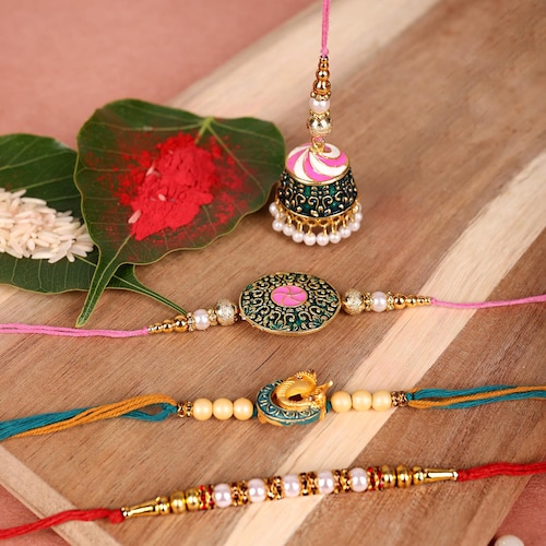 Buy Charming Designer Lumba Rakhi Combo