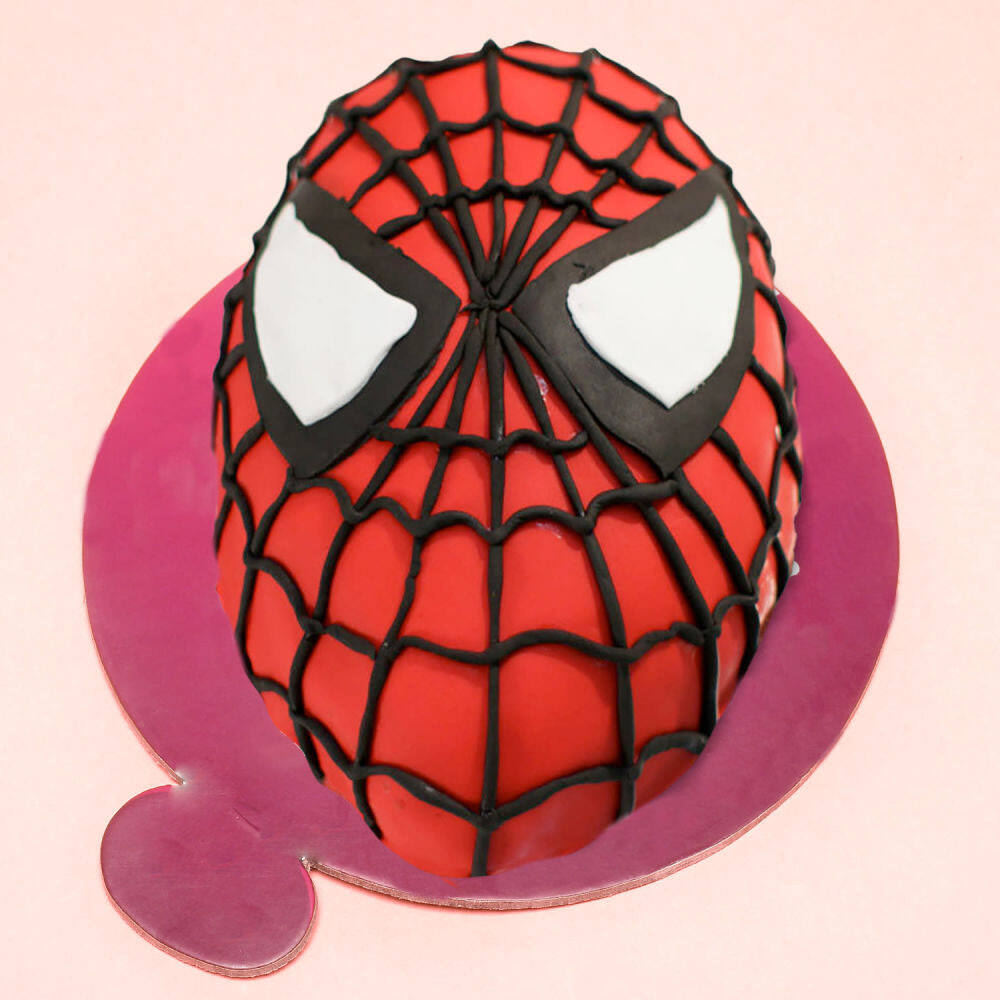 Spiderman Logo Fondant Birthday Cake - Dough and Cream