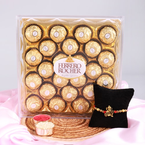 Buy Ganesh Rakhi And Big Ferrero Rocher Chocolate