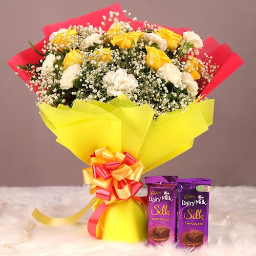Buy Bloom Mix flowers with Chocolate