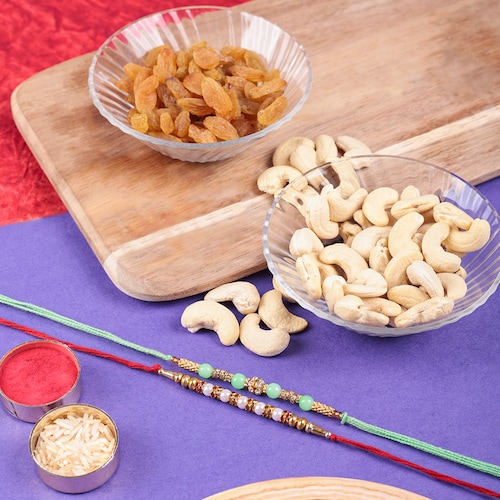 Buy Pearl Bhaiya Rakhi With Raisins And Cashews