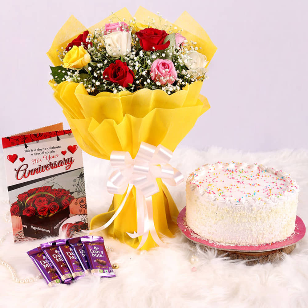 Amazing Anniversary Cake Bouquet Gift Online in Dubai