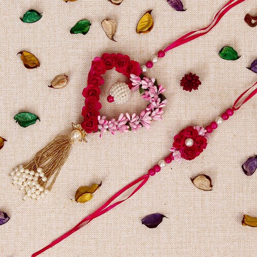 Buy Rose Heart Shape Bhaiya Bhabhi Rakhi