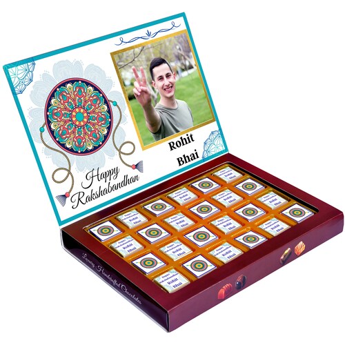 Buy Personalised Rakhi Gift Combo For Bhaiya With Chocolate Gift Box