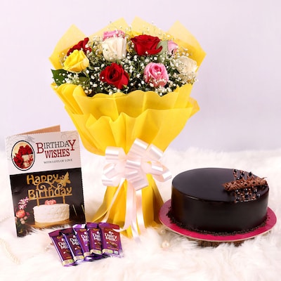 Chocolaty Heart Roses Hamper