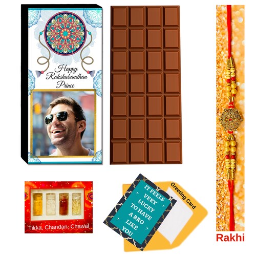 Buy Personalised Rakhi Combo For Brother Chocolate Gift Box