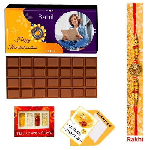 Buy Personalised Raksha Bandhan Combo Gift With Rakhi