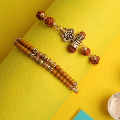 Rudraksha With Twin Strings Set Of 2 Rakhi