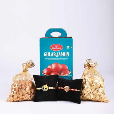 Glowing Rakhi N Nuts Combo