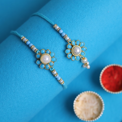 Buy Bhaiya Bhabhi Blue Pacchi Rakhi Set