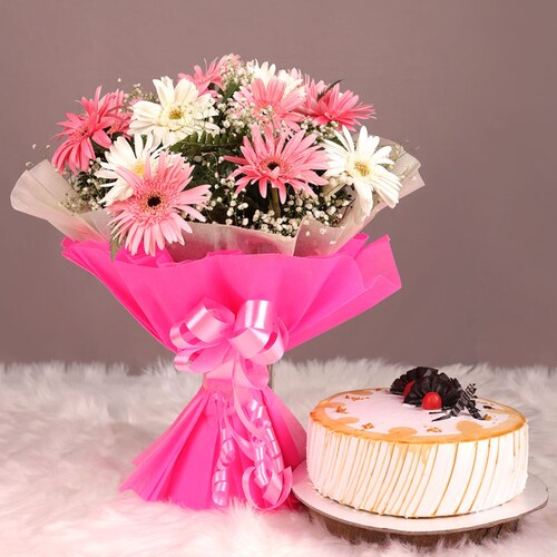 Buy Gerbera With Butterscotch Combo