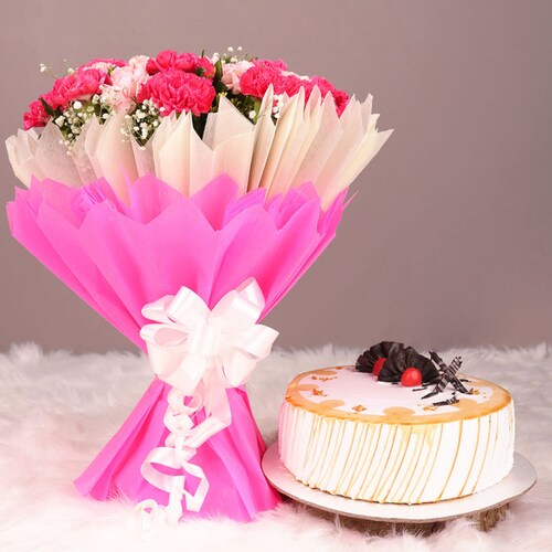 Buy Butterscotch Cake With Carnation