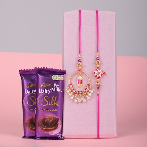 Buy Bhaiya Bhabhi Rakhi With Silk Chocolate