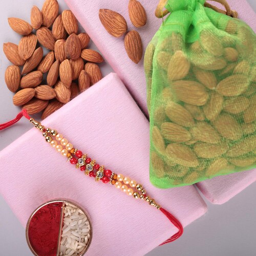 Buy Single Pearl Rakhi With Almond 100 gm
