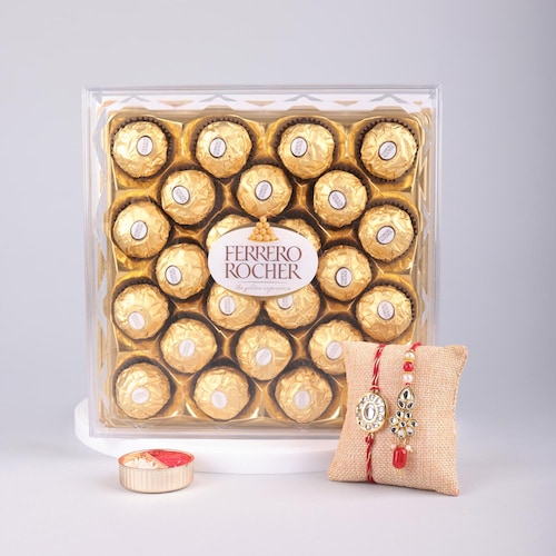 Buy Bhaiya Bhabhi Rakhi With Ferrero Rocher 24 pcs