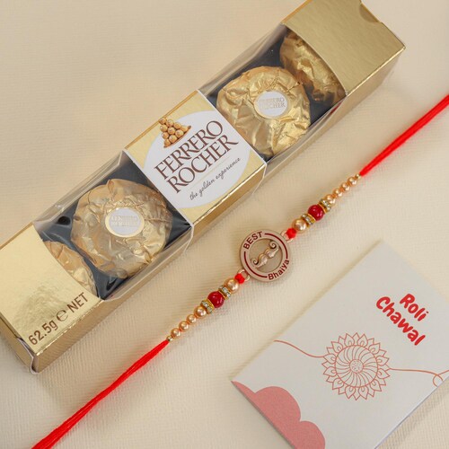 Buy Bhaiya Rakhi With Ferrero Rocher