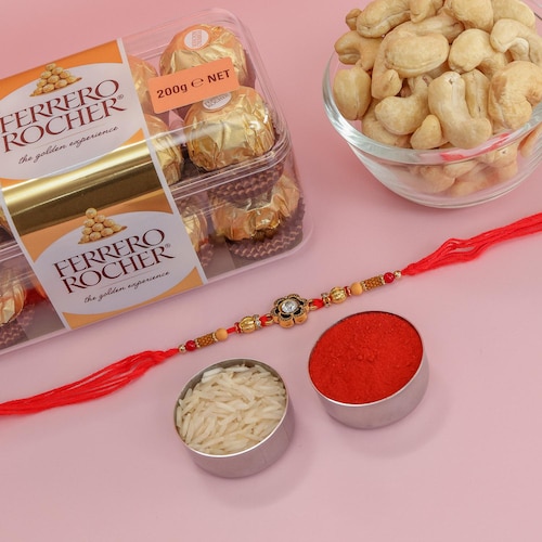 Buy Best Rakhi With Choco Nut Hamper