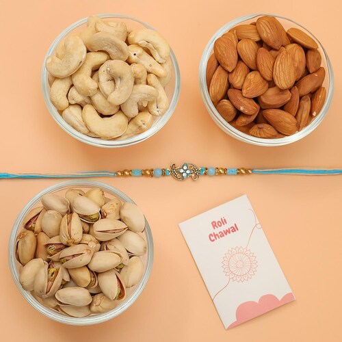 Buy Adorable Rakhi With Dryfruits