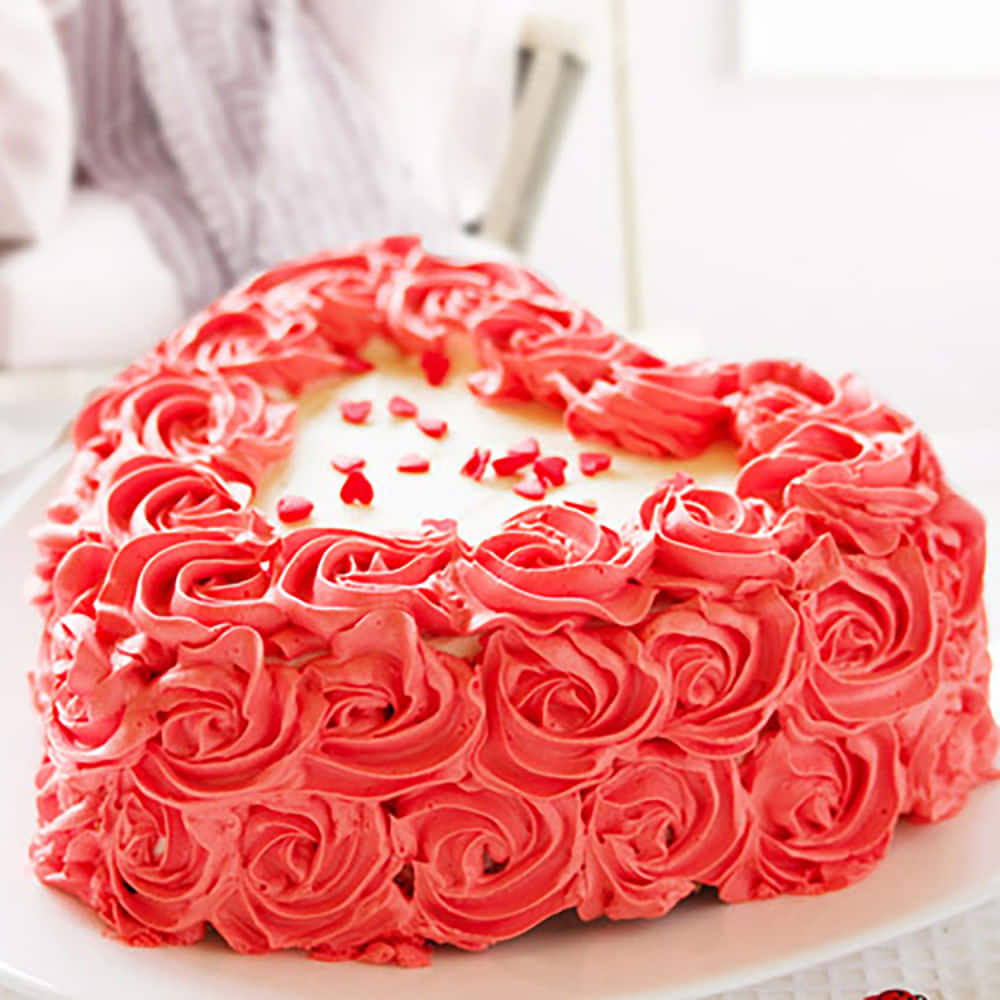 Heart shaped cake with roses for fiances birthday | Happy anniversary cakes,  Fondant cake designs, Heart shaped cakes