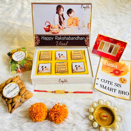 Buy Personalized Rakhi And Dryfruit Combo Gifts for Brother
