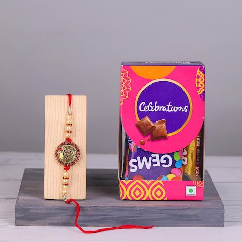 Buy Ganesha Rakhi   With Gems