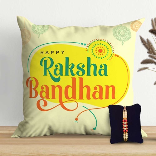 Buy Raksha Bandhan Cushion N Pearl Rakhi