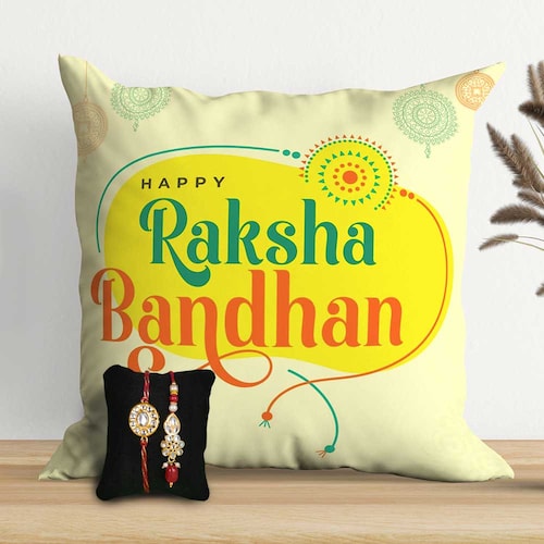 Buy Raksha Bandhan Cushion With Rakhi Combo
