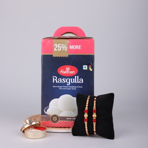 Buy Set 2 Rakhi Set With Rasgulla