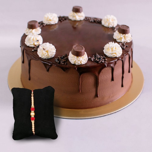Buy Exotic Chocolate Truffle Cake And Pearl Rakhi