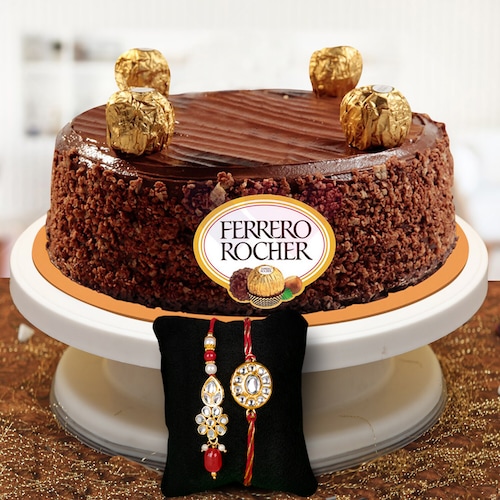 Buy Ferrero Rocher Cake And Bhaiya Bhabhi Rakhi