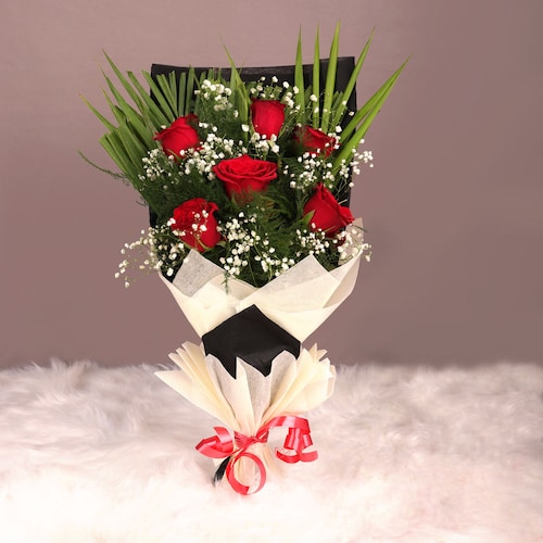 Buy 6 Red Roses Bunch