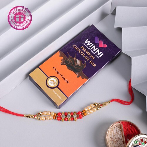 Buy Multilayered Rakhi With Winni Premium Chocolate Bar