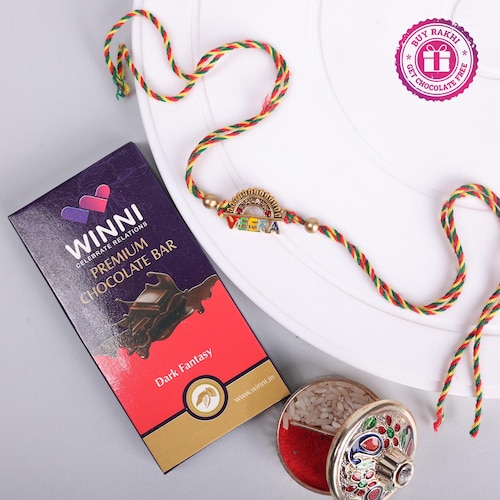 Buy Single Veera Rakhi With Dark Fantasy Chocolate Bar