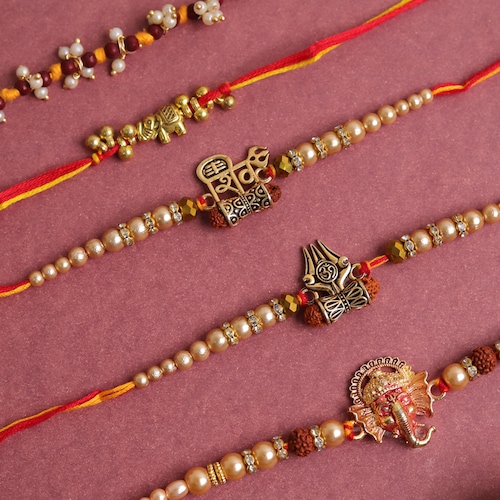 Buy Divine Shiv With Ganesha Set of 5 Rakhi