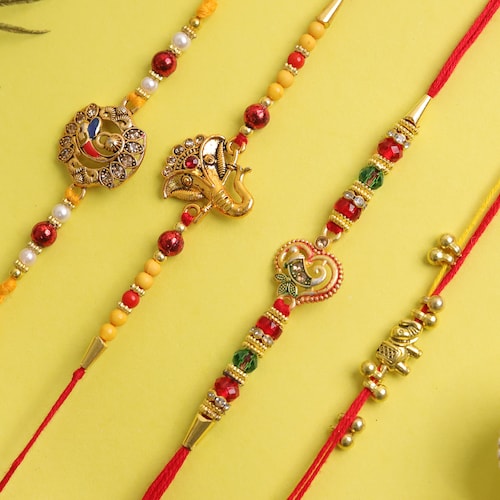 Buy Ganesha Lucky Rakhi Set of 4