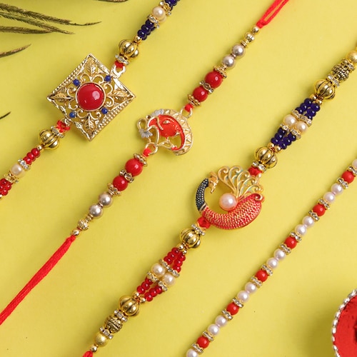 Buy Designer Pearl Rakhi Set of 4 Rakhi