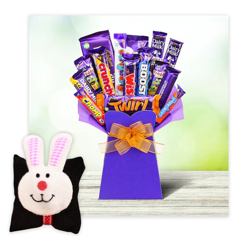 Buy Chocolates Bouquet With Rabbit Rakhi
