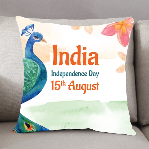 Buy Peacock Independence Day Cushion