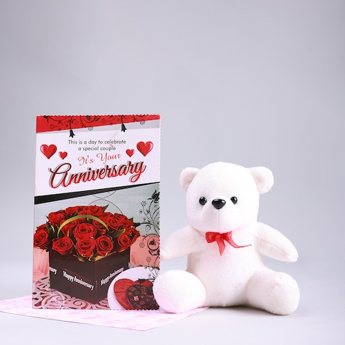 Buy 6 Inch Teddy Bear With Anniversary Greeting Card