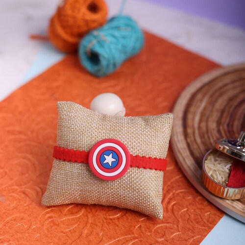 Buy Captain America Designer Rakhi For Kids